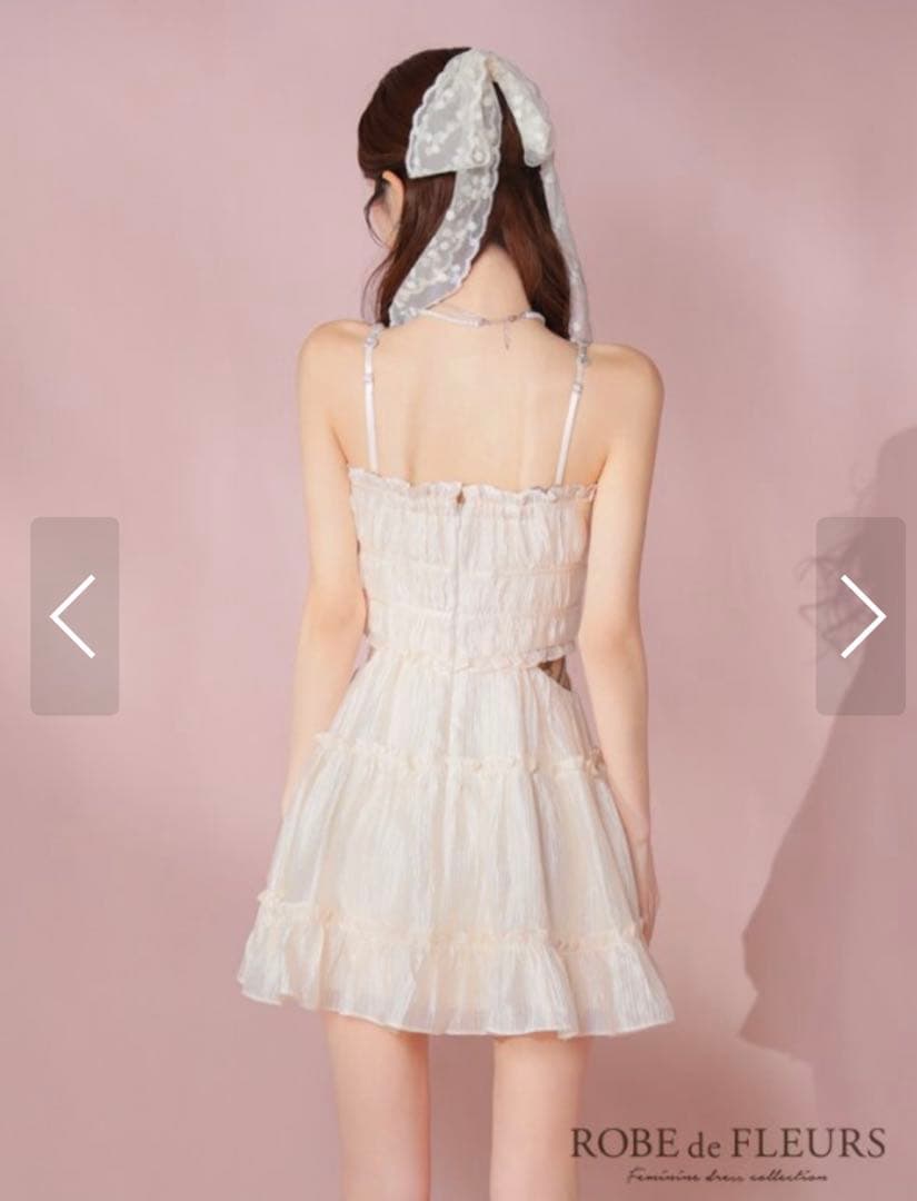 ROBE de FLEURS アイボリー ミニドレス Sサイズ