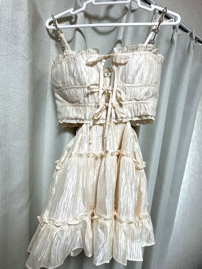 ROBE de FLEURS アイボリー ミニドレス Sサイズ