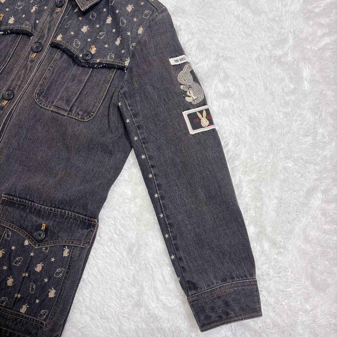 希少 PINK HOUSE ピンクハウス デニムジャケット うさぎ 刺繍