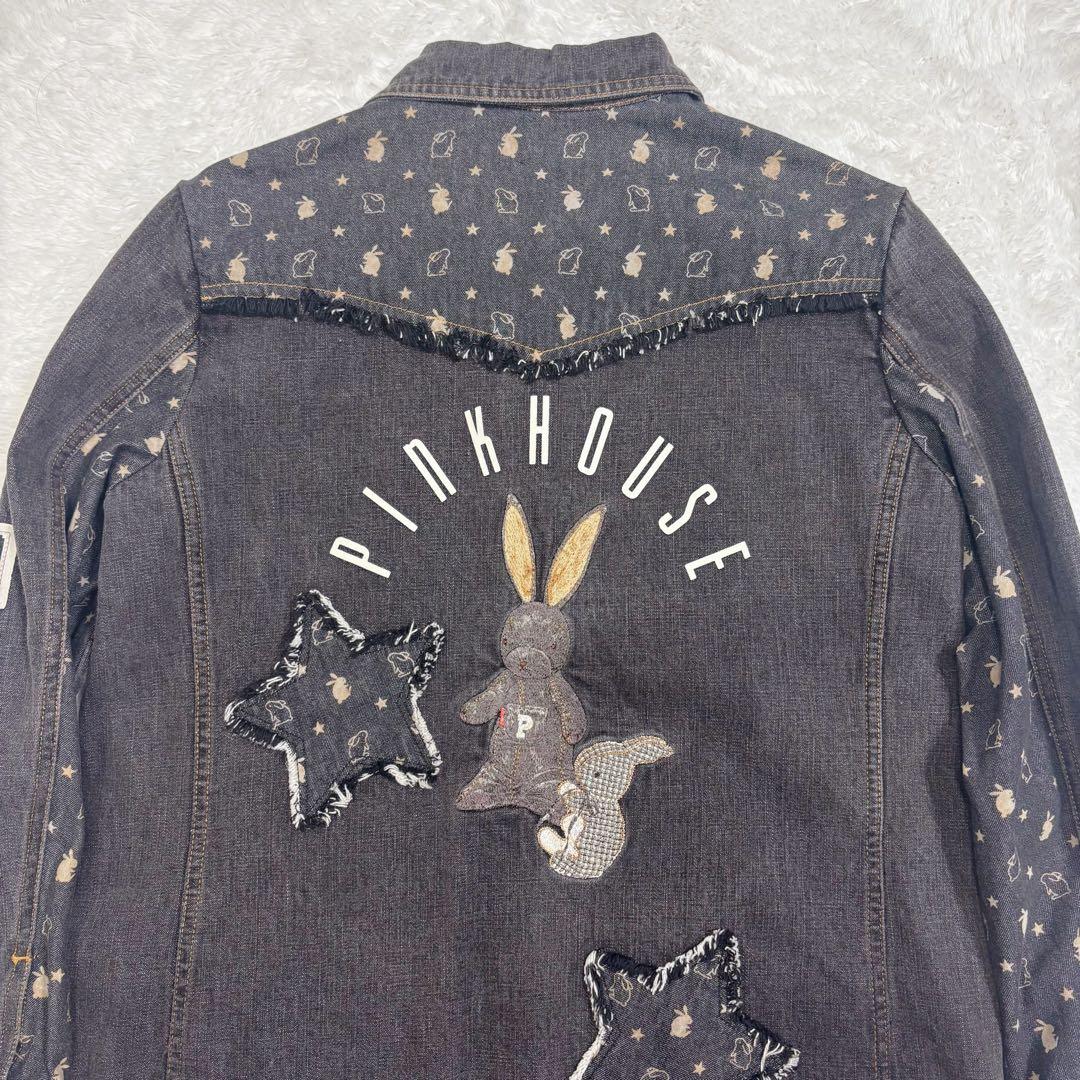 希少 PINK HOUSE ピンクハウス デニムジャケット うさぎ 刺繍