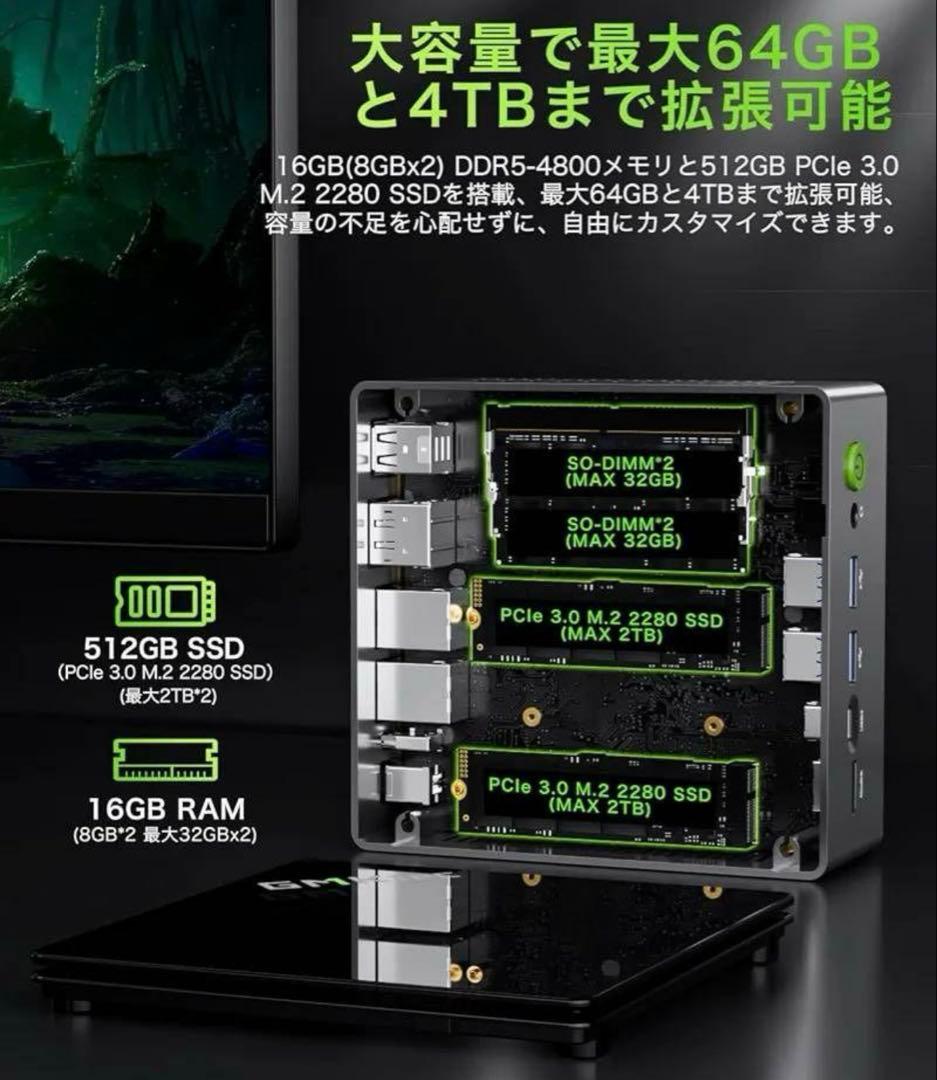 【1ヶ月使用】GMKtec M7 16+512GB Win11pro ryzen