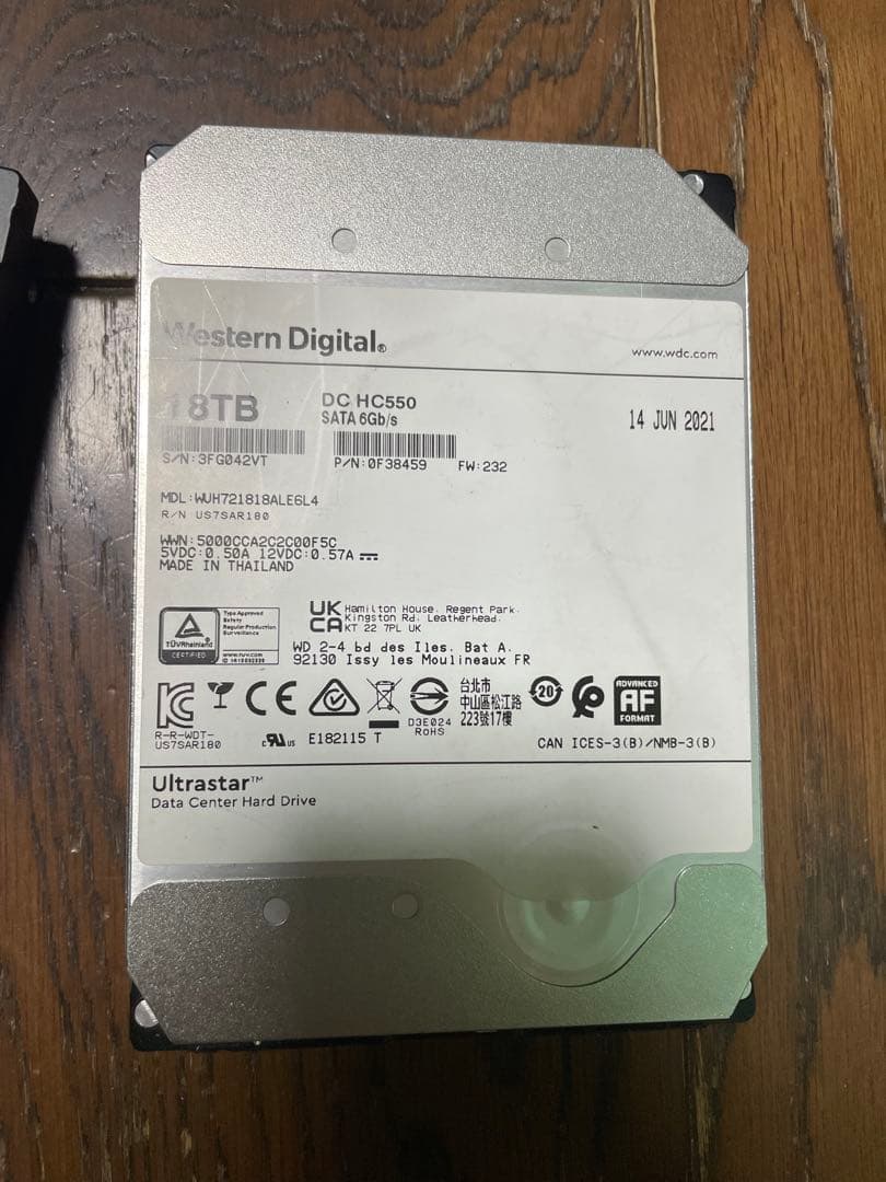 2個セット36TB Western Digital 18TB*2