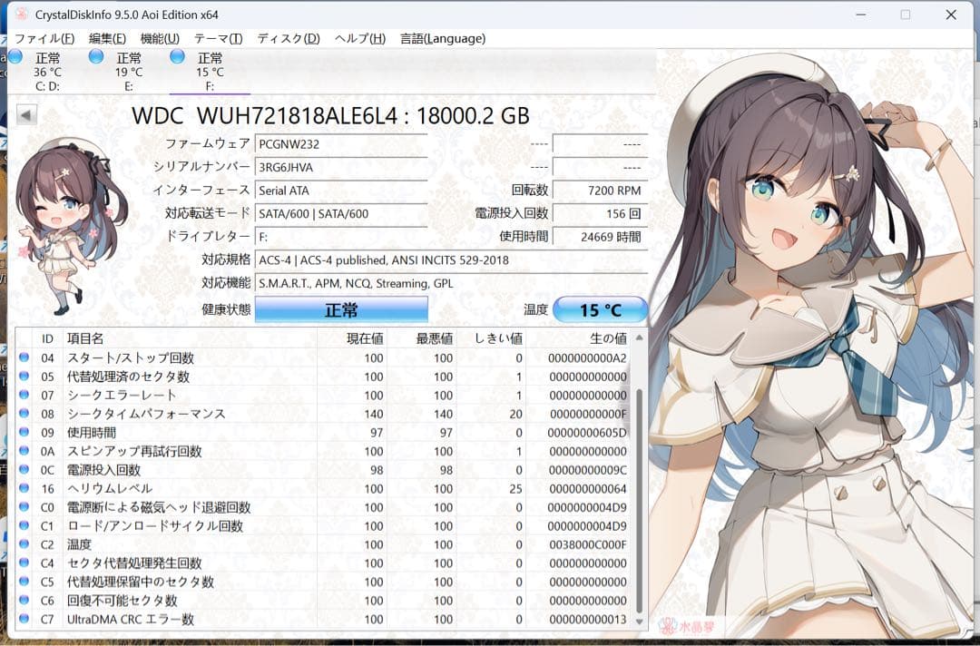 2個セット36TB Western Digital 18TB*2