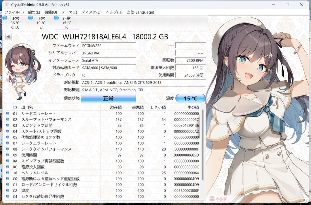 2個セット36TB Western Digital 18TB*2
