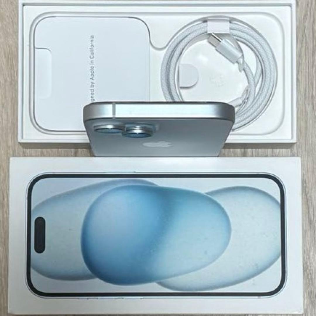 未使用近いバッテリー容量100% iPhone15 128GB SIMフリー本体