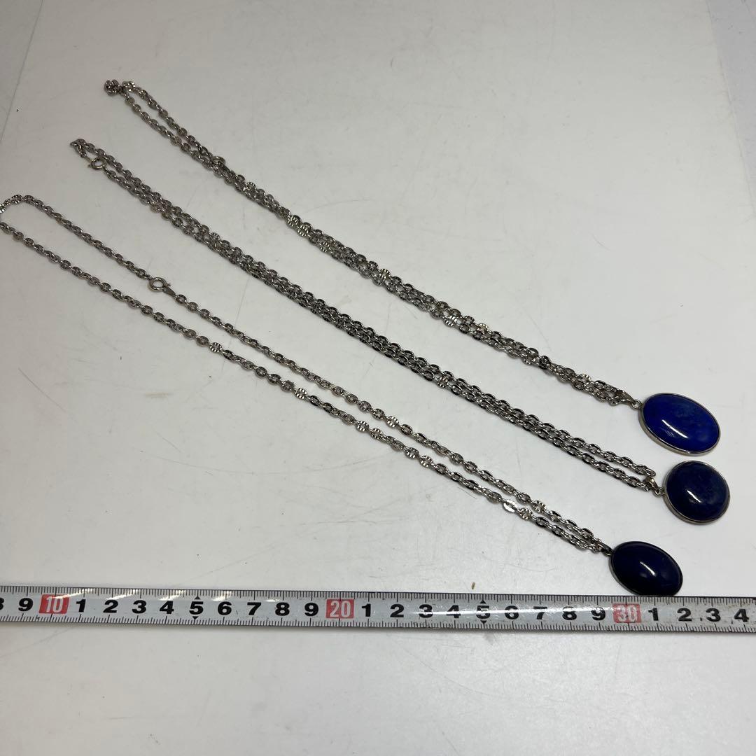 silver刻印ラピスラズリ大玉ネックレス　69g 東奏8-0117☆2f