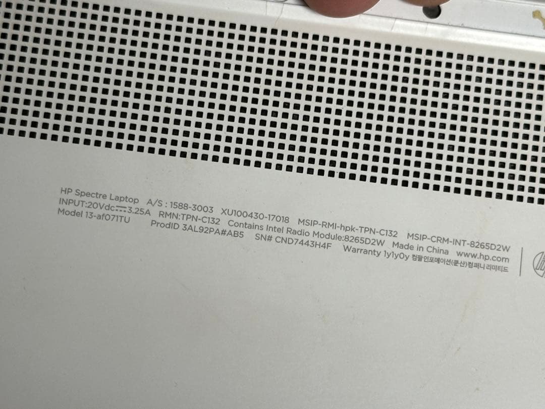 【ジャック】HP Spectre Laptop 13-af model