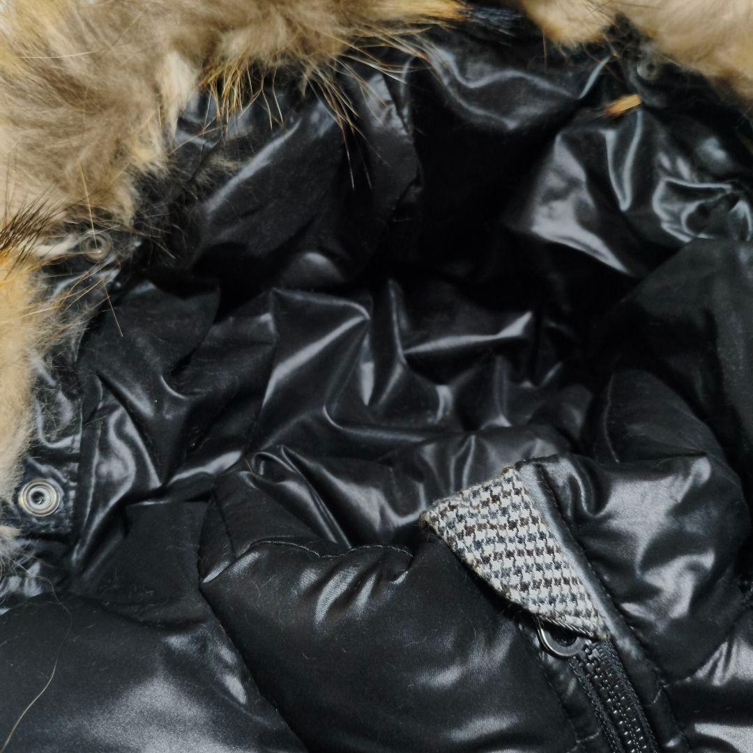 00s ファー ダウンジャケット 光沢 肉厚 ドローコード y2k お兄系 黒