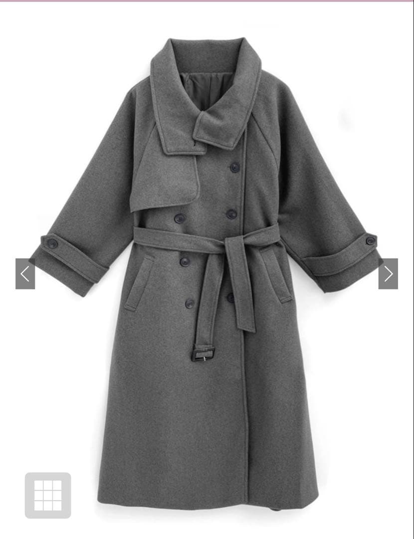 フェイクウールトレンチコート リブニットブーツ セット 即購入可