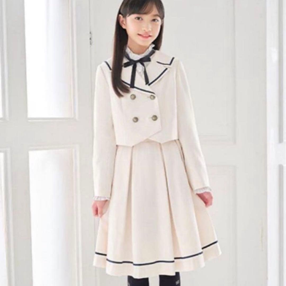 メゾピアノ セーラーカラージャケット スカート ブラウス3点　卒業式スーツ