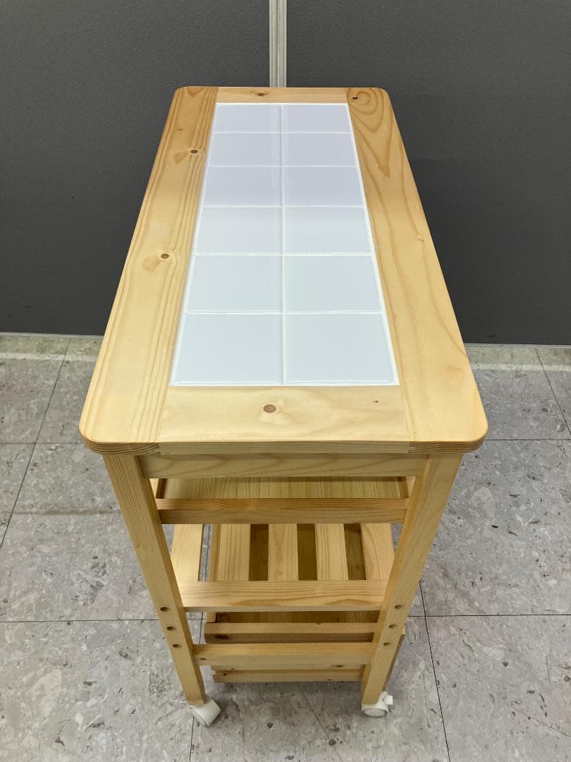 LOWYA キッチンワゴン キャスター付き ナチュラル