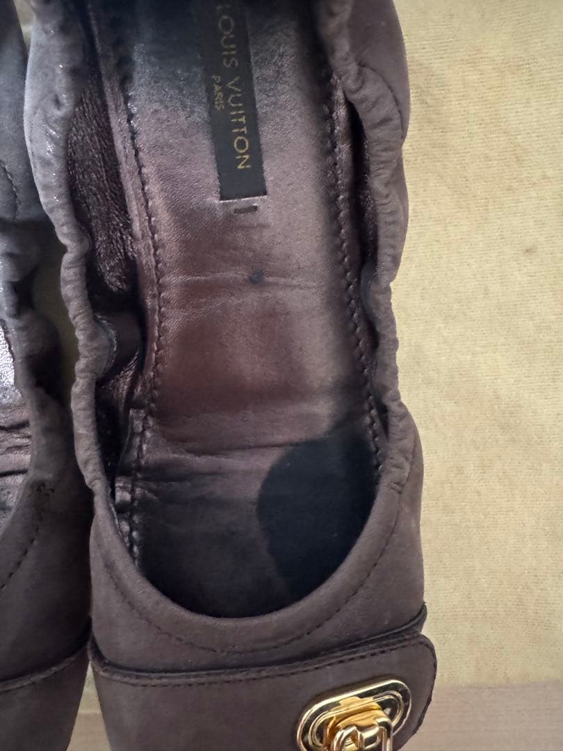 LOUIS VUITTON モノグラム パドロック バレエシューズ 35½