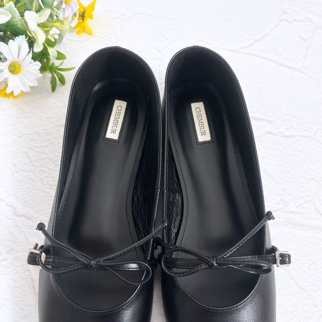 《新品25SS》CHEMBUR スタッズ メリージェーン パンプス 黒 37 箱