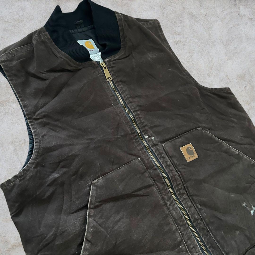 『Carhartt』カーハート　ダックベスト　V02-DKB　フェード　ブラウン