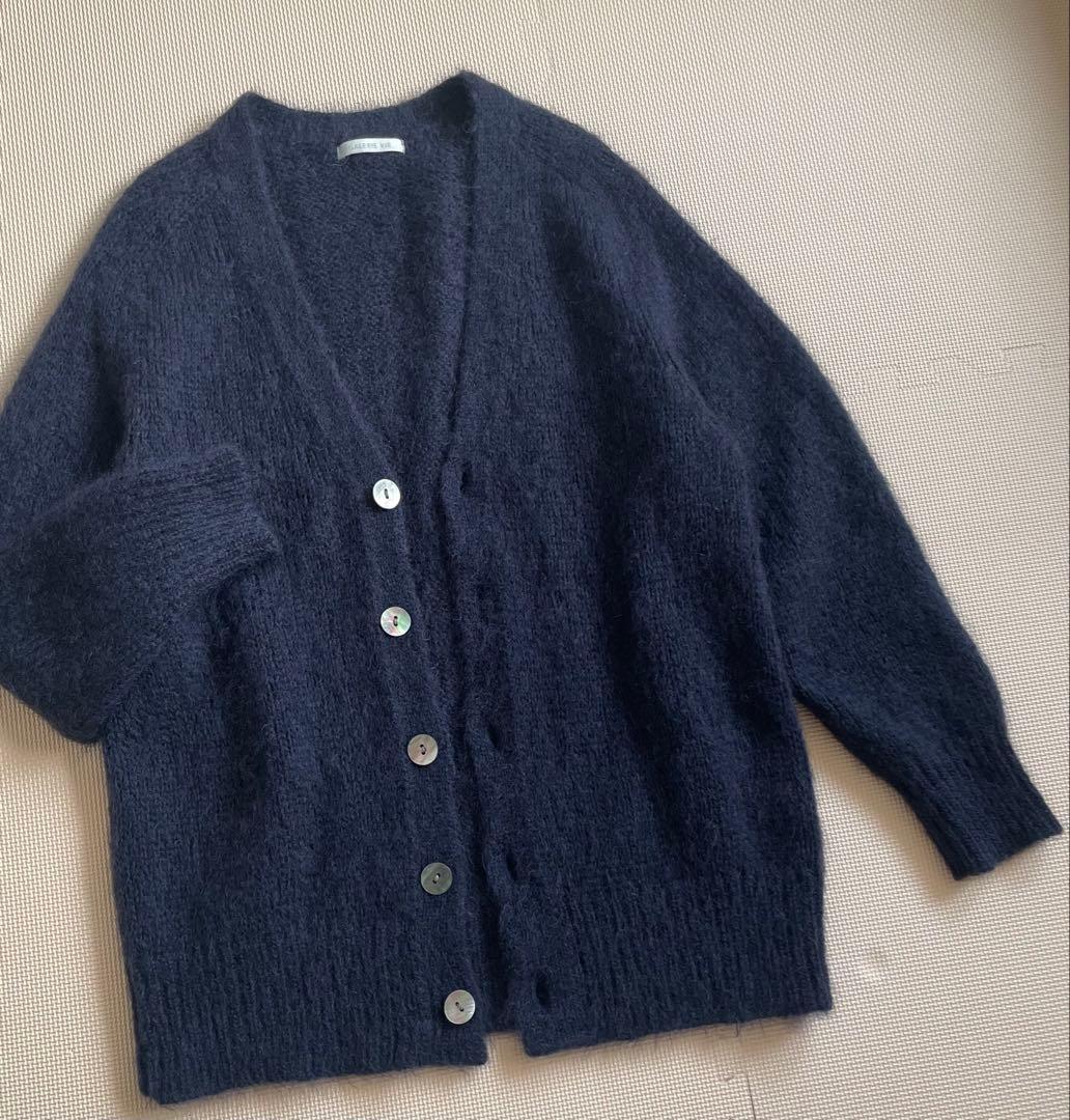 【ギャルリーヴィー】キッドモヘヤ Vネックカーディガン　日本製