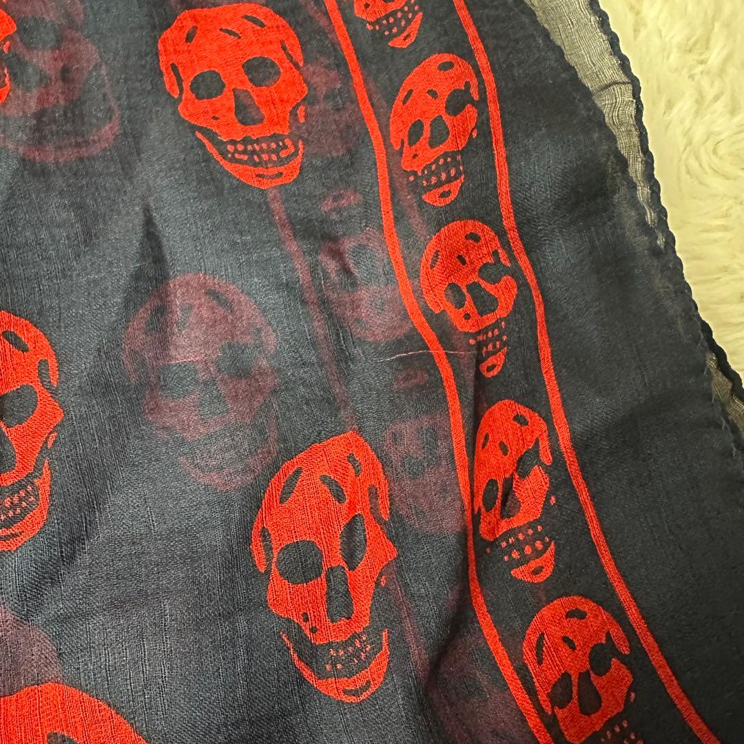 美品 ALEXANDER MCQUEEN スカル柄ストール
