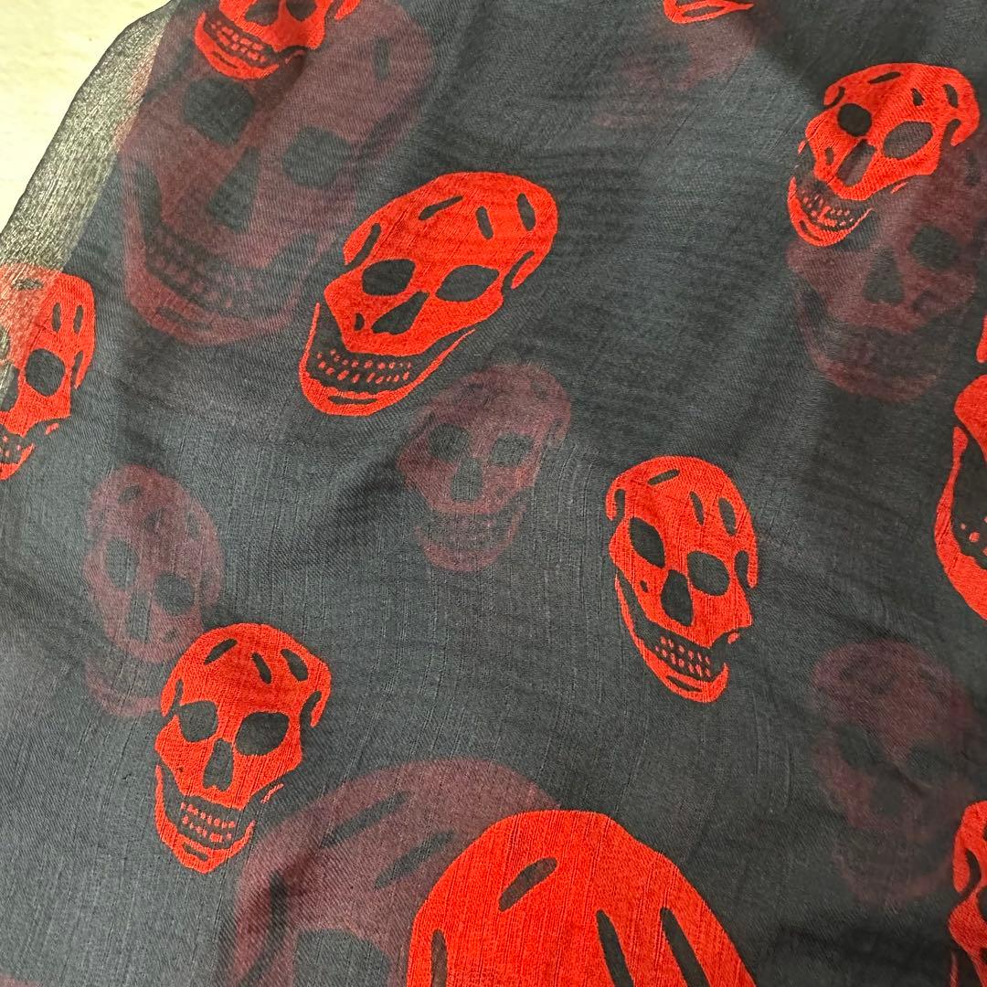 美品 ALEXANDER MCQUEEN スカル柄ストール