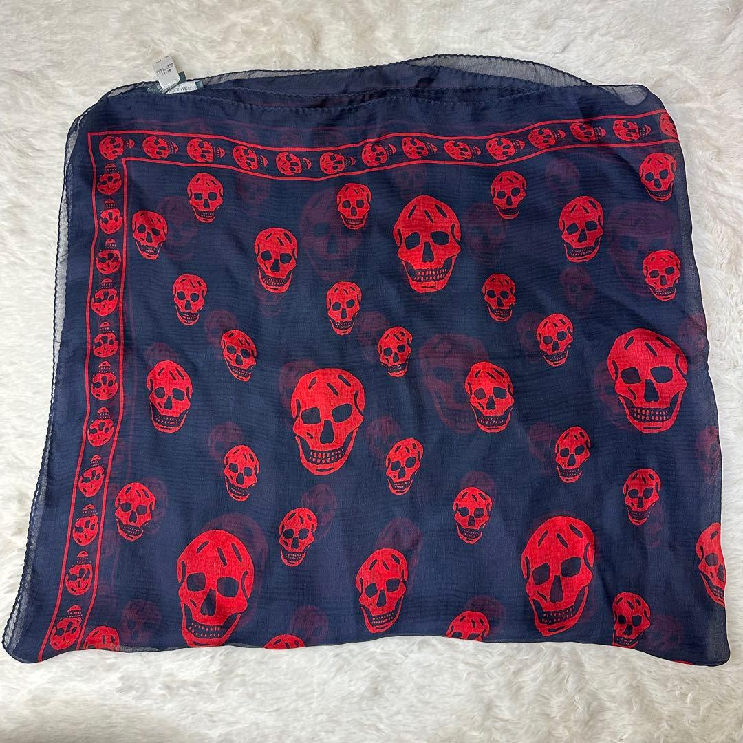 美品 ALEXANDER MCQUEEN スカル柄ストール