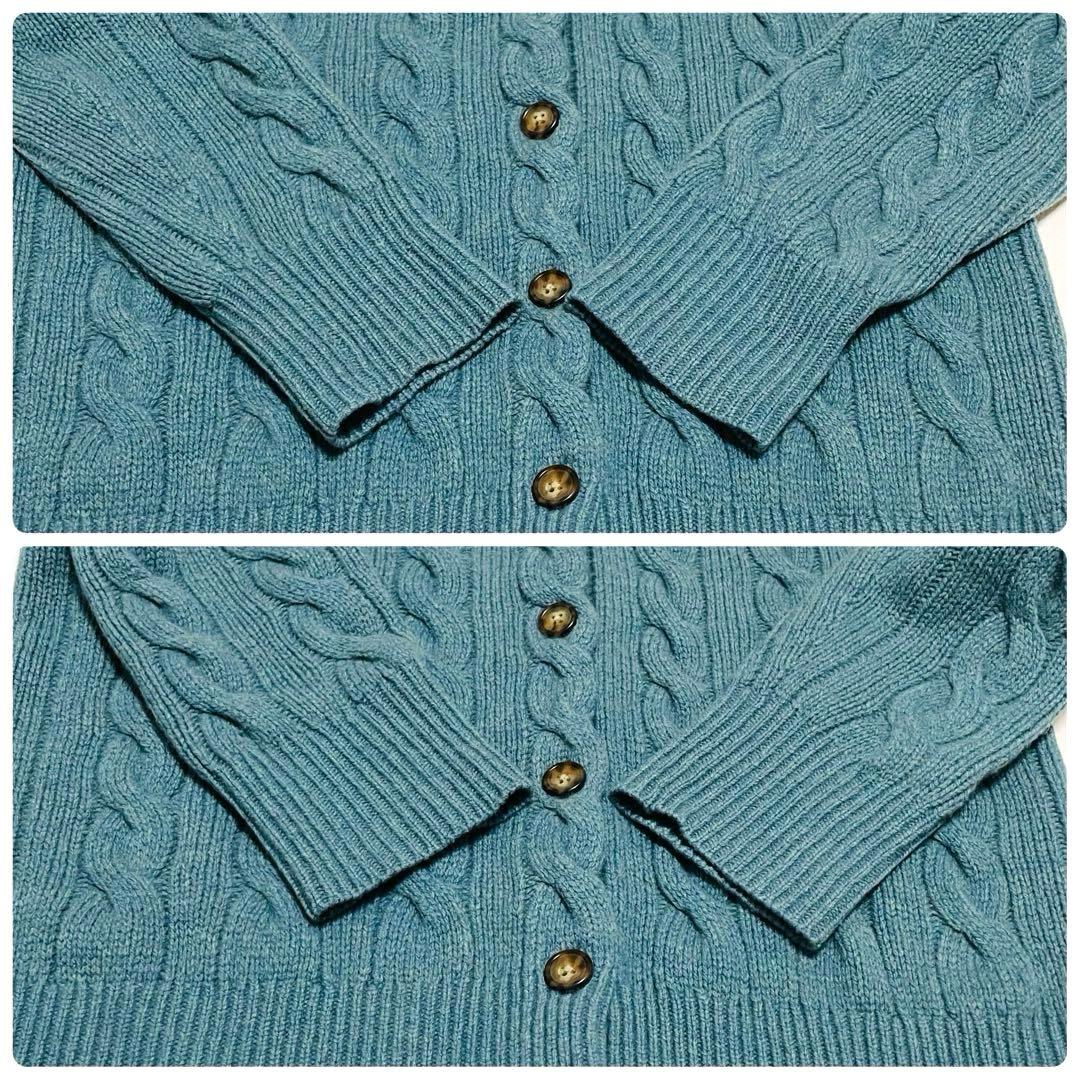 ポロラルフローレン　太ケーブル　QRタグ　カーディガン　刺繍　カシミヤ　洗濯可