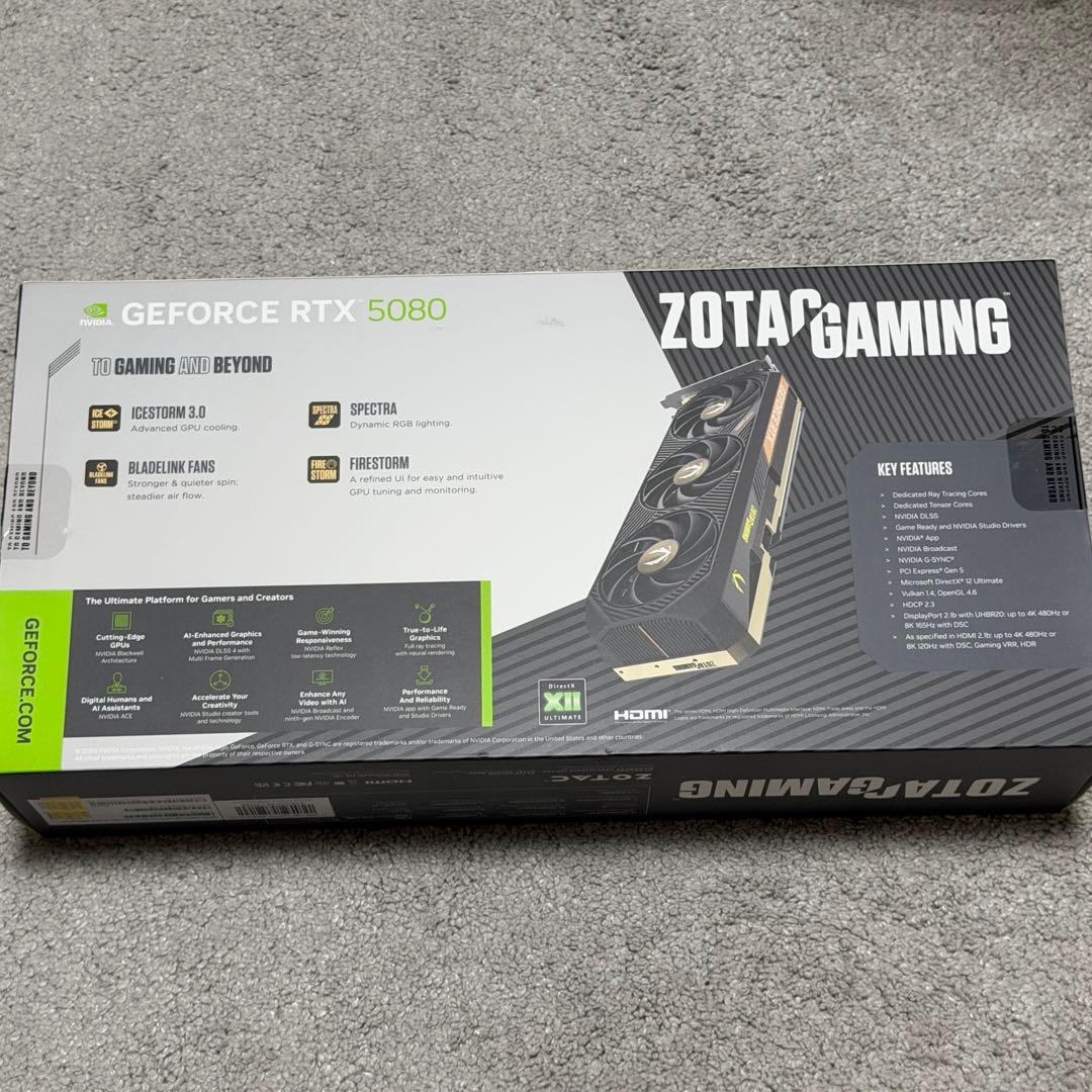 【レシート付き】RTX5080 ZOTAC 動作確認済み