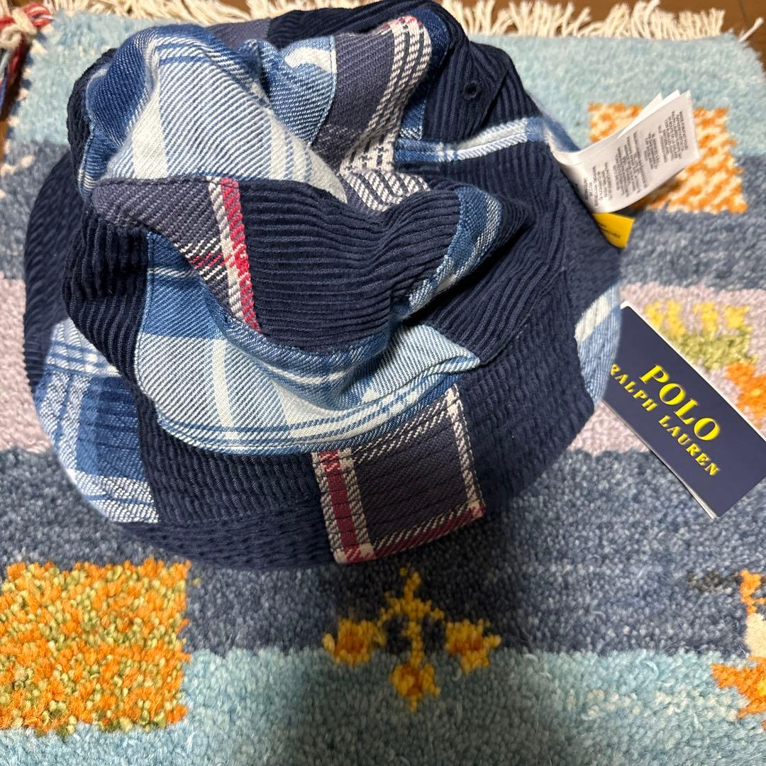 POLOラルフローレン リバーシブル パッチワーク バケットハット M 58cm