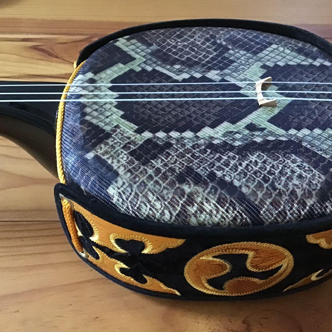 沖縄　三線セット　人工皮　ケース付き