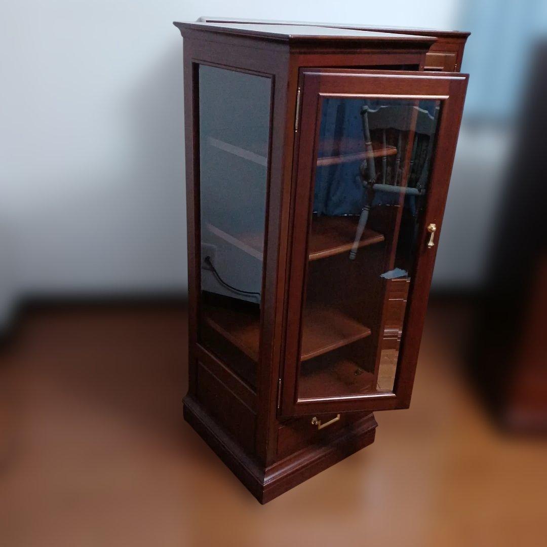 【マルニ】コーナーキャビネット　サイドキャビネット　飾り棚　地中海　左