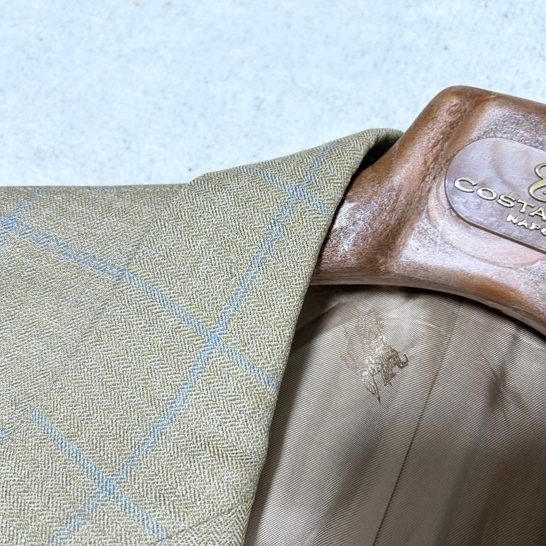 希少　バーバリーロンドン　テーラードジャケット　グレンチェック　イエロー　黄色