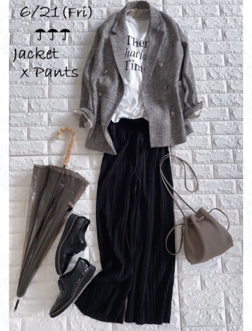 ミラオーウェン　金釦ダブルブレザー　テーラードジャケット　ツイード