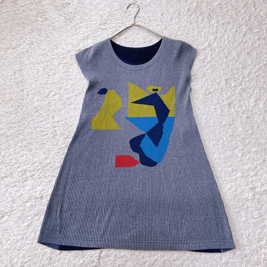 プリーツプリーズ　イッセイミヤケ チュニックワンピース　L