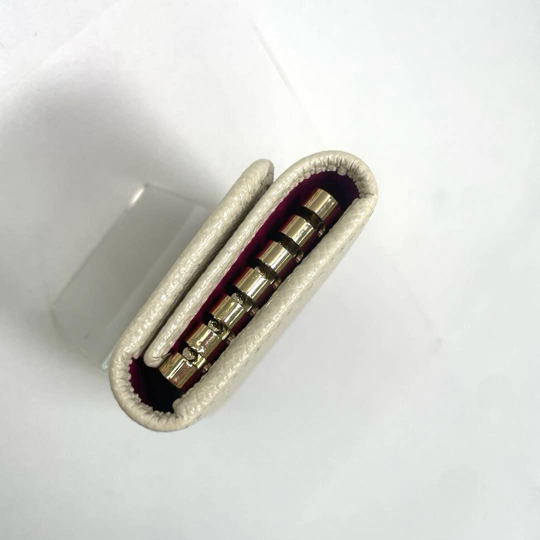 BVLGARI ブルガリ ロゴクリップ キーケース 6連 パープル　￼ピンク