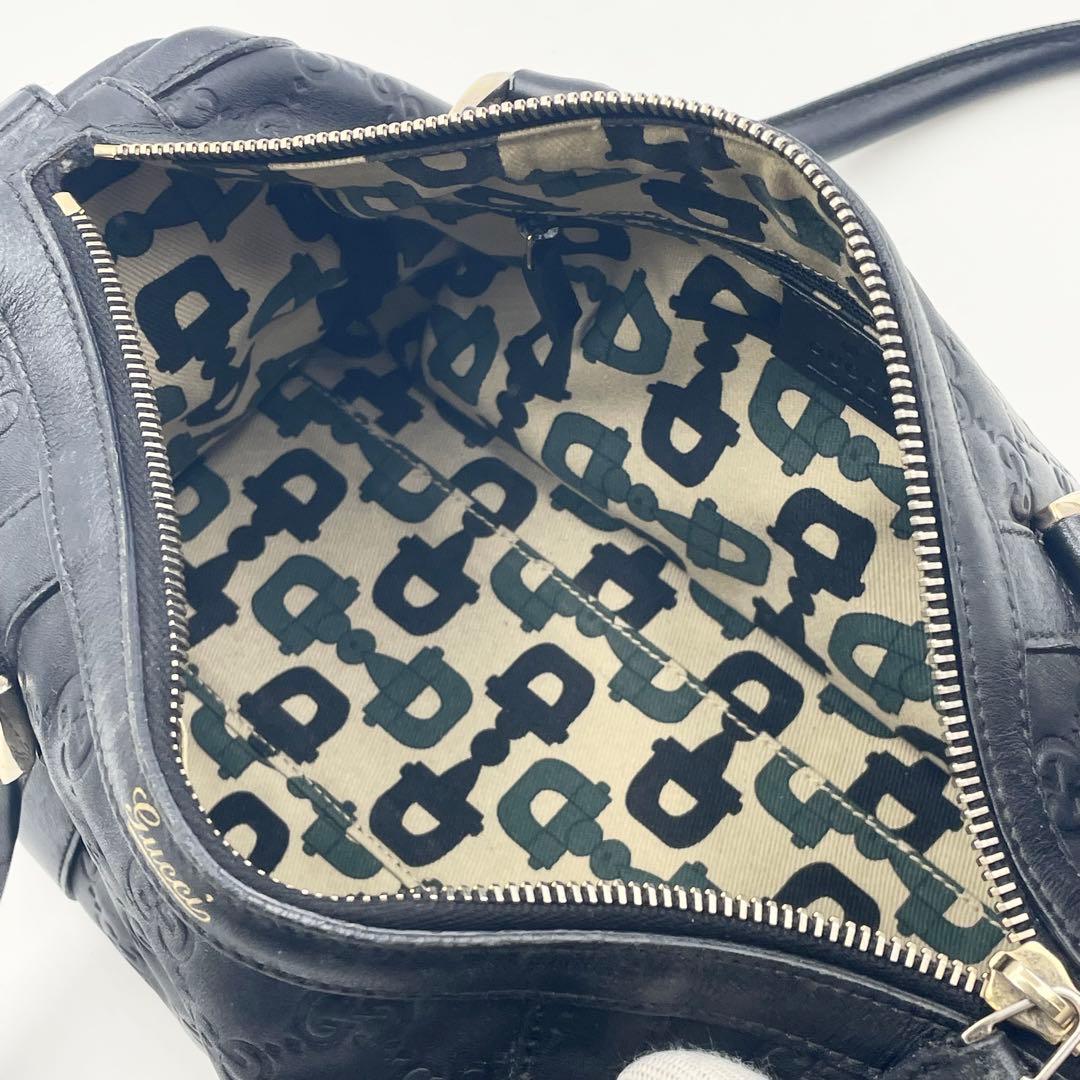 GUCCI グッチ GGシマレザー アビー ミニボストン ブラック 130942