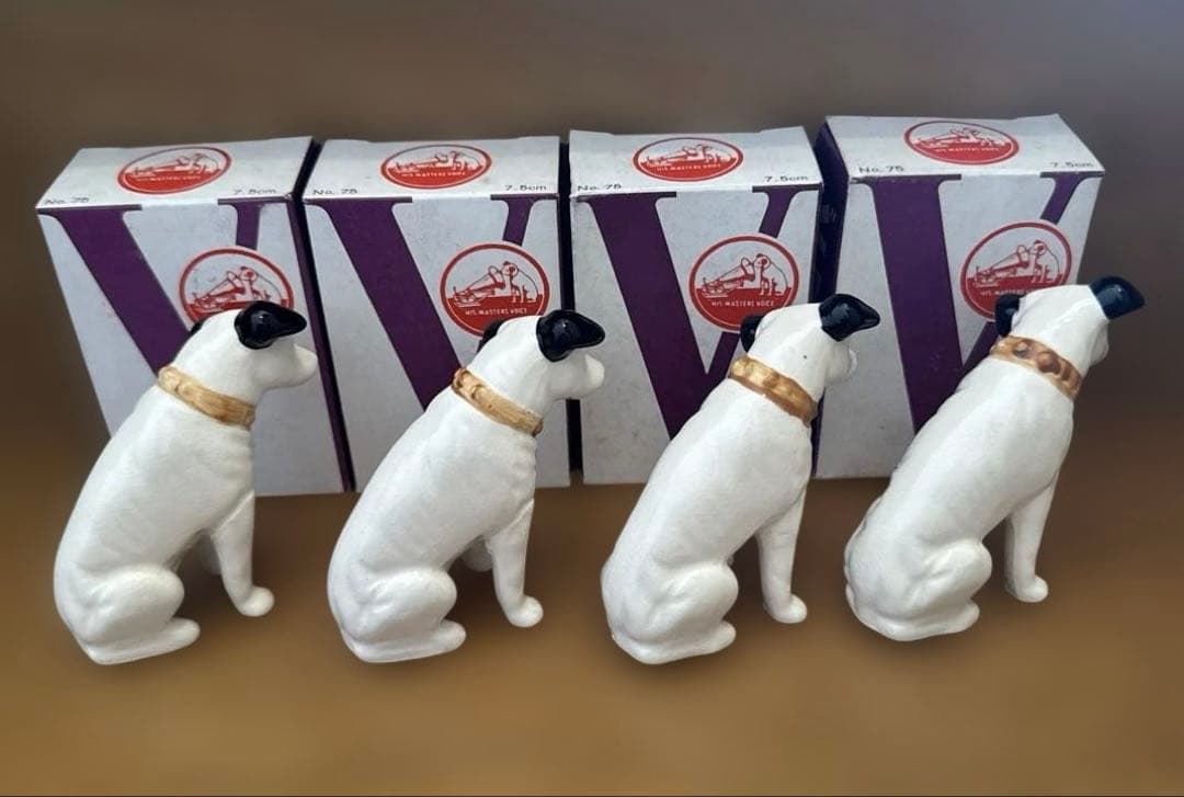 7.5cm手のひらサイズニッパー犬陶器製　4個セット