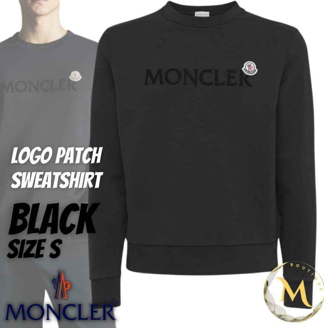 新品未使用タグ付き☆MONCLER レタリングロゴ スウェット S ブラック