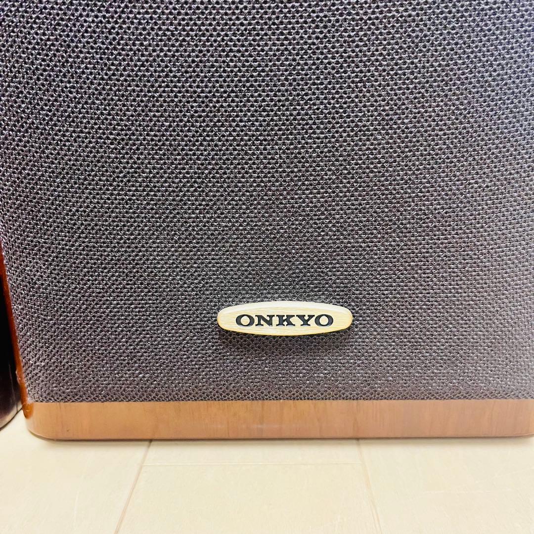 ONKYO D-202AX ダークウッド スピーカー 2台ケーブルセット