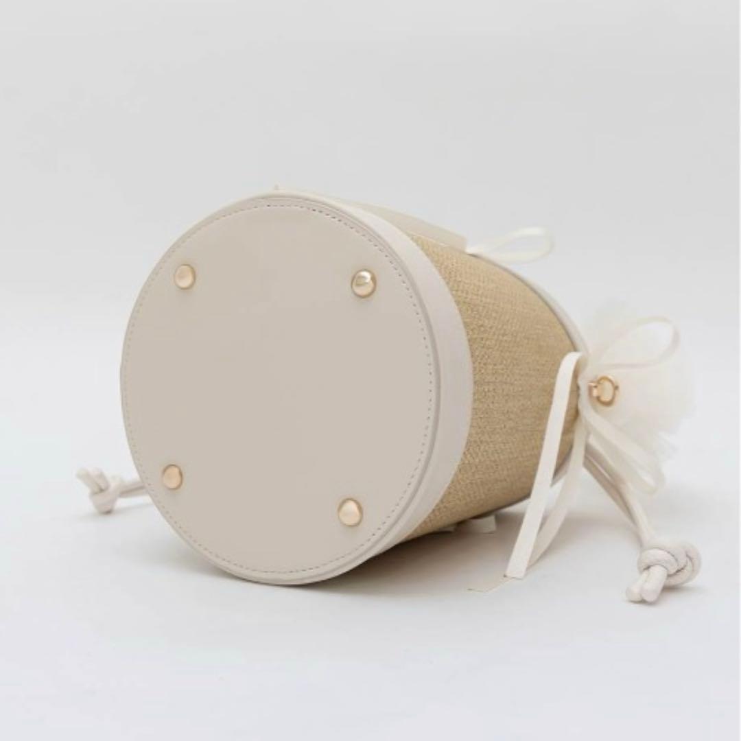 RANDA 2wayチュールフリルハンドルカゴバッグ