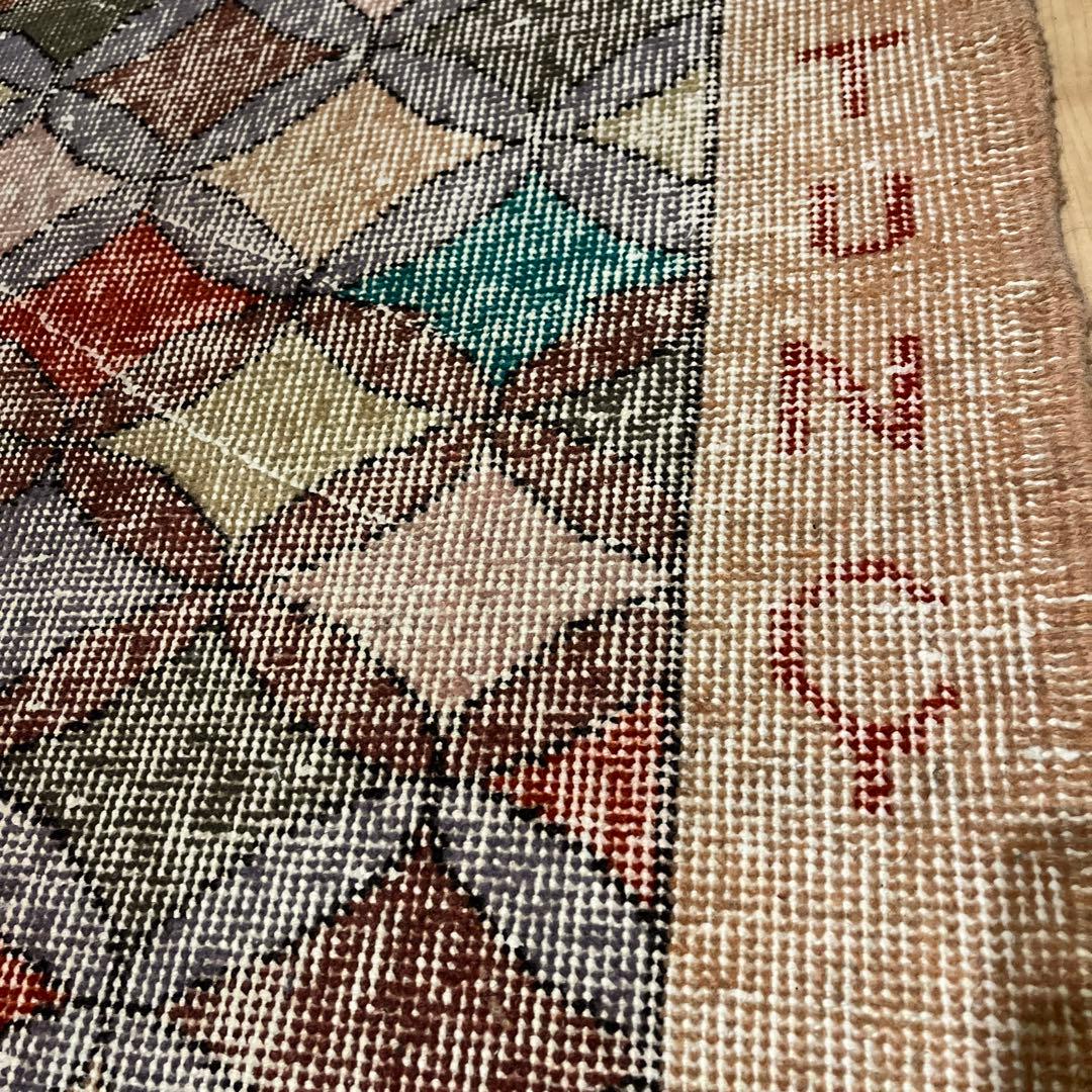 トルコヴィンテージラグ　正方形　110×104