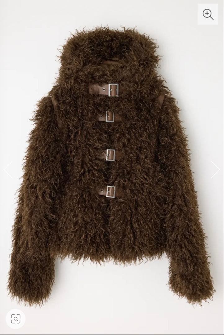 LONG FAUX FUR BELTED ジャケット