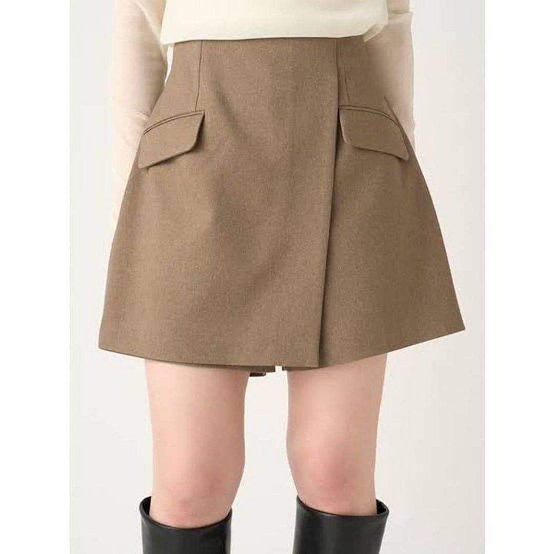 フレイアイディー ラップデザインミニスカパン GRY