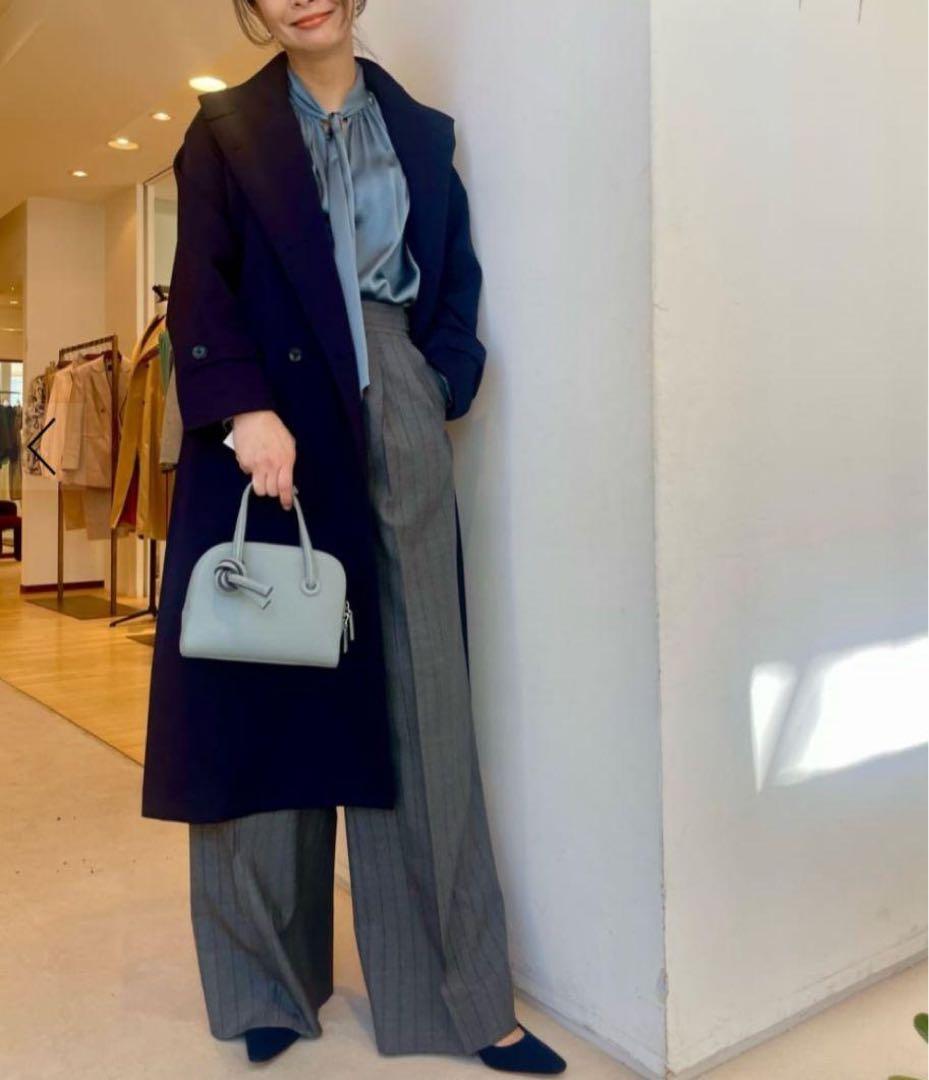 トゥモローランドコレクション ウォッシャブルサテン ボウタイギャザーブラウス