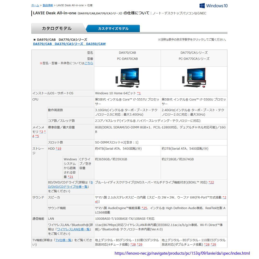 LAVIE i7-5500 8GB/1TB/ブルーレイ/TVチューナー/オフィス