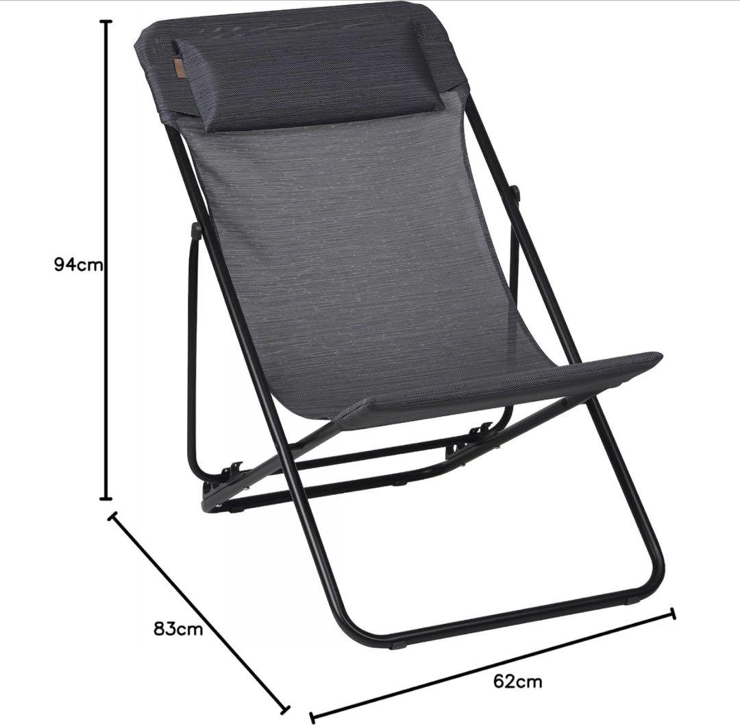 ラフマ(Lafuma) マキシトランザットプラス デッキチェア ブラック