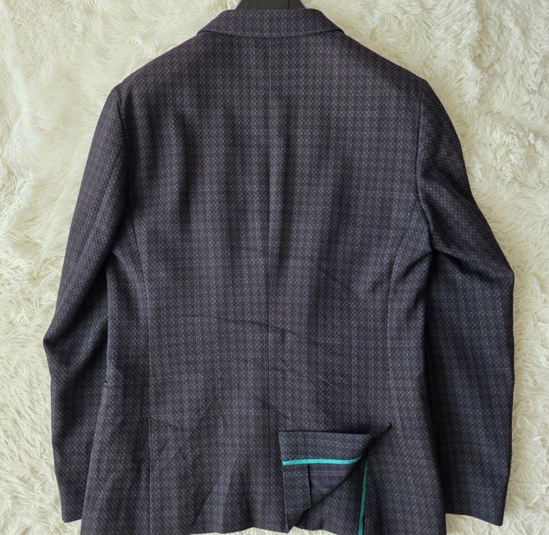 【美品/L】ポールスミス テーラードジャケット ウール100% アンコン 濃紺