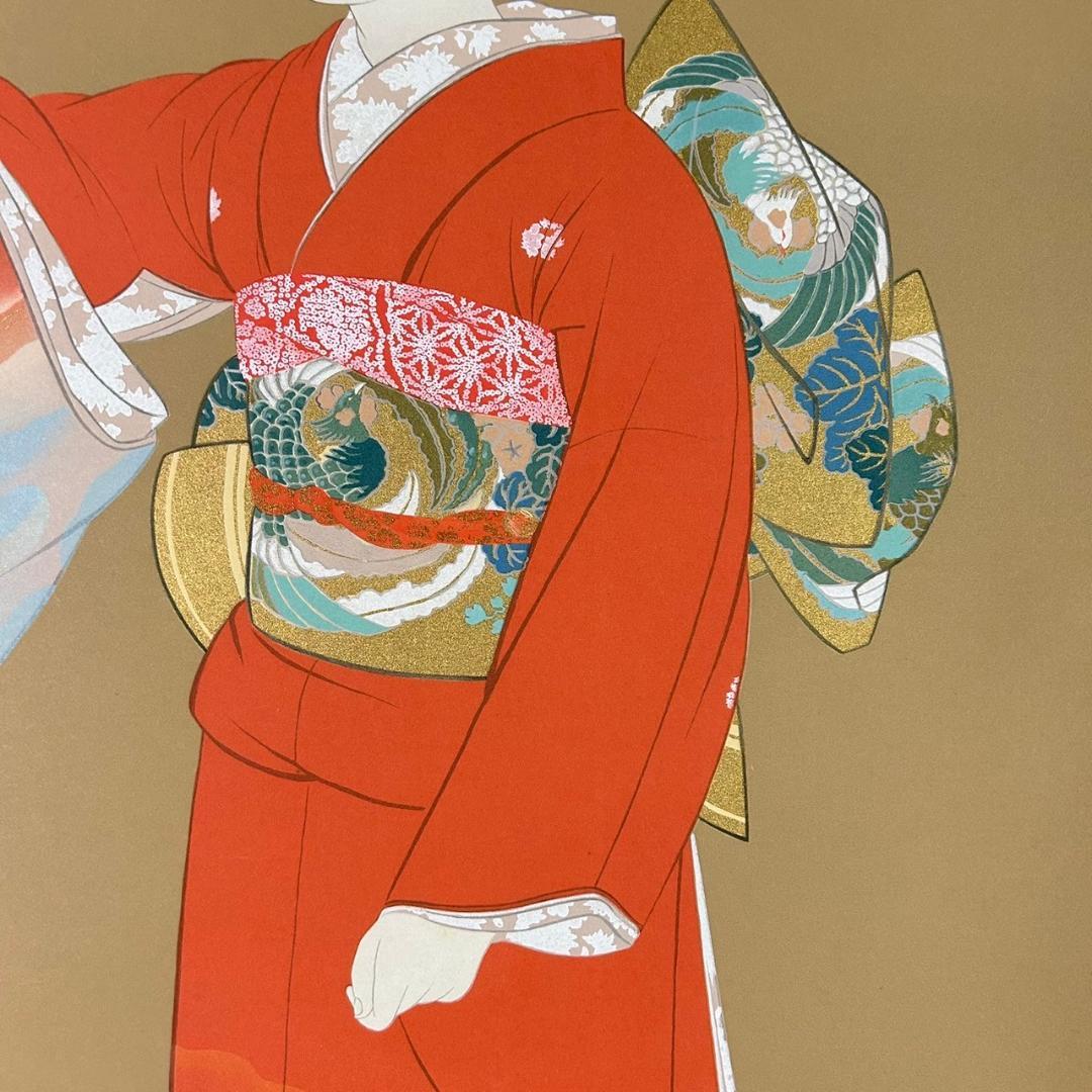 美品 掛軸 上村松園「序の舞」リトグラフ 上村松篁監修作品 証明シール有