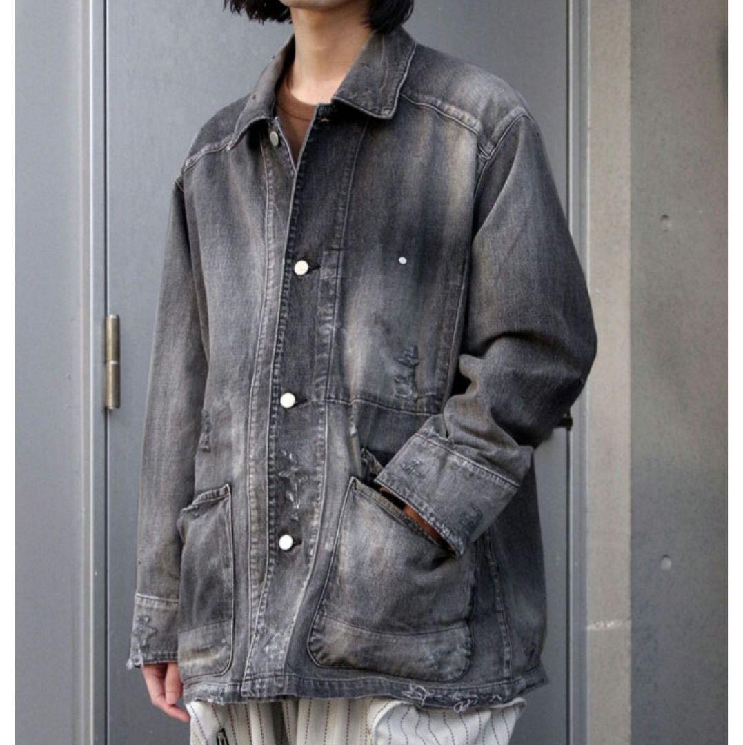 ANCELLM アンセルム DENIM COVERALL BLACK 25ss