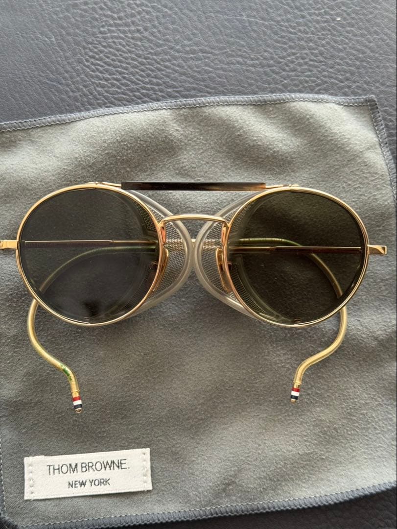 THOM BROWNE チタンサイドシールドゴールドサングラス