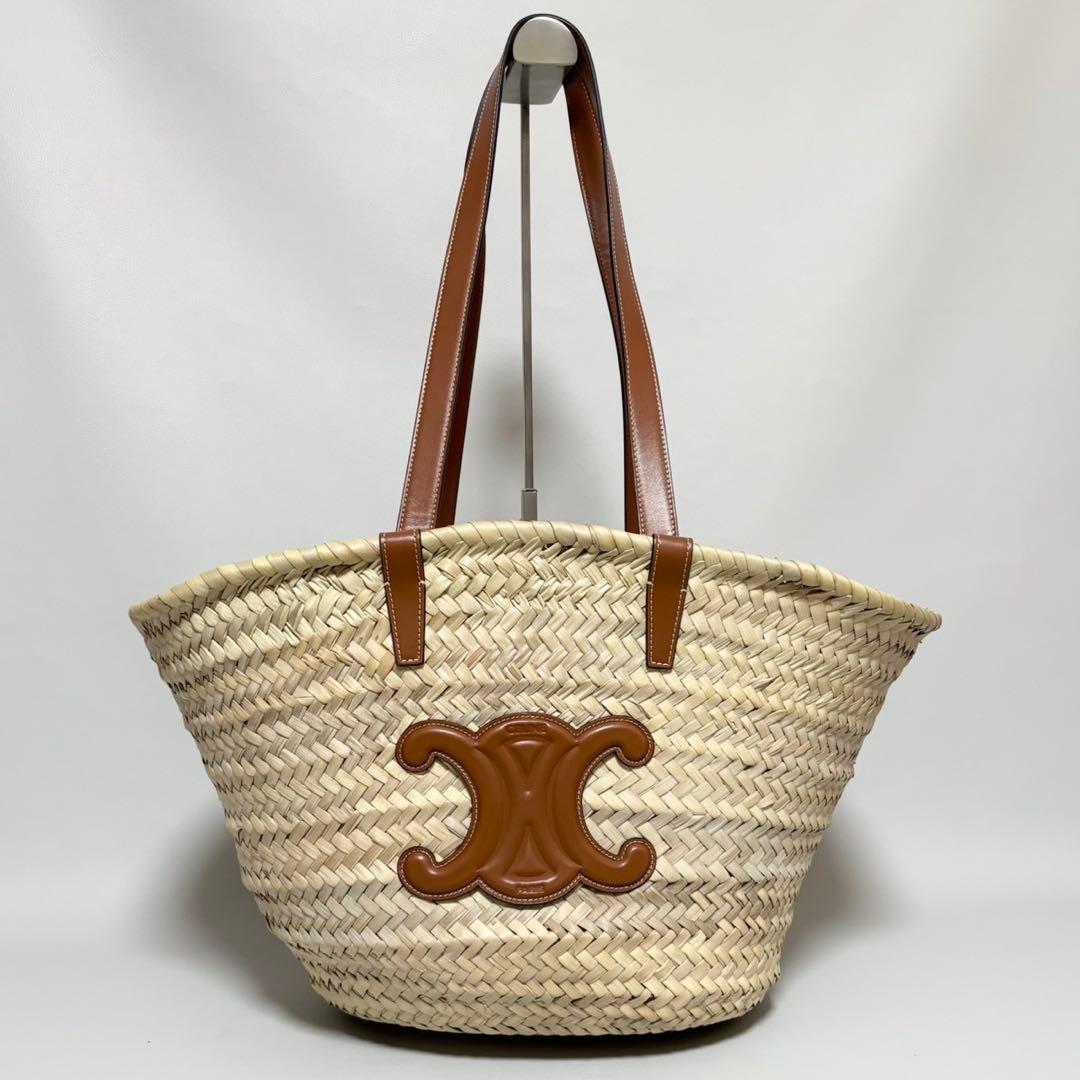 CELINE / トリオンフ クラシックパニエ ミディアム タン かごバッグ