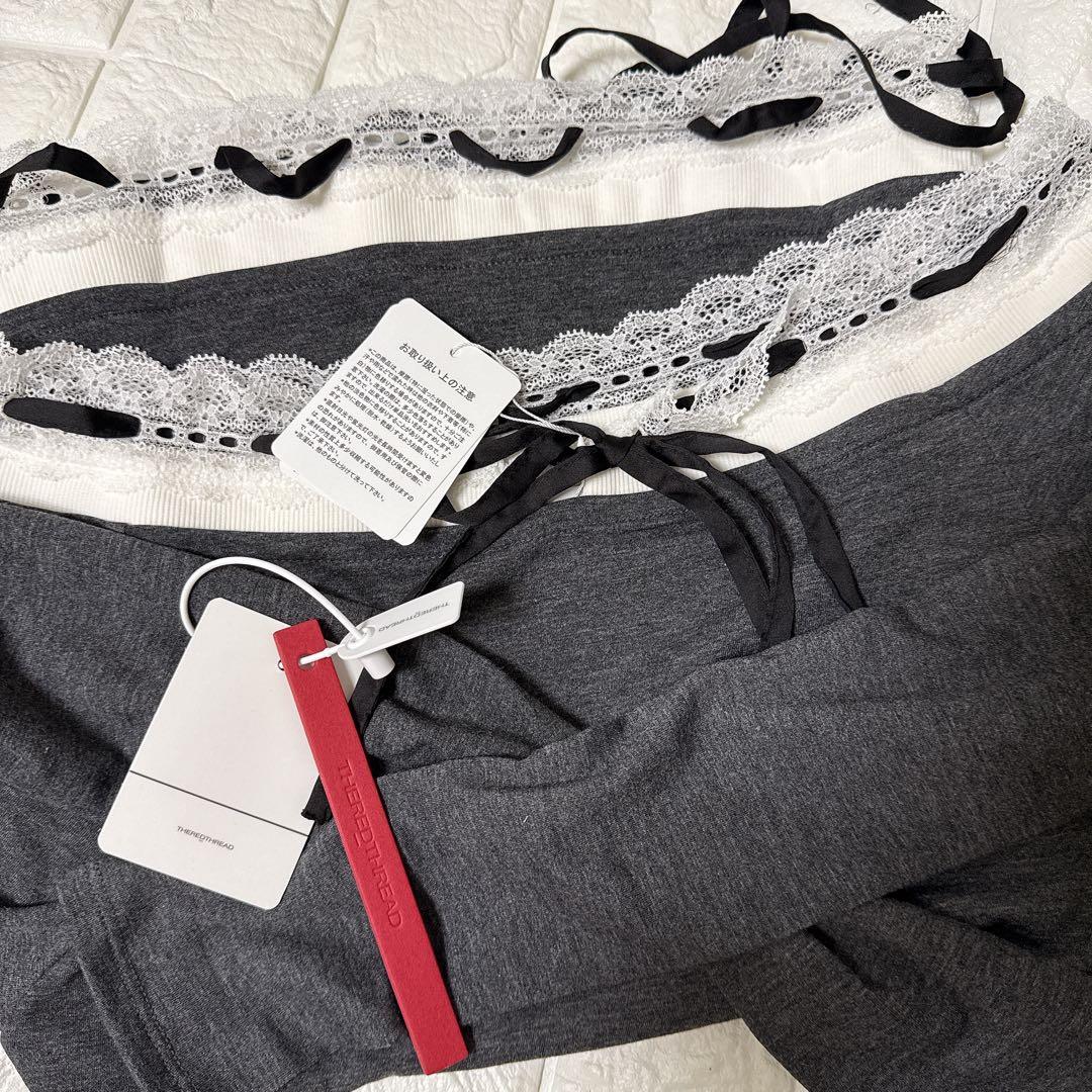 トップス S lace trim off shoulder tops (gray)