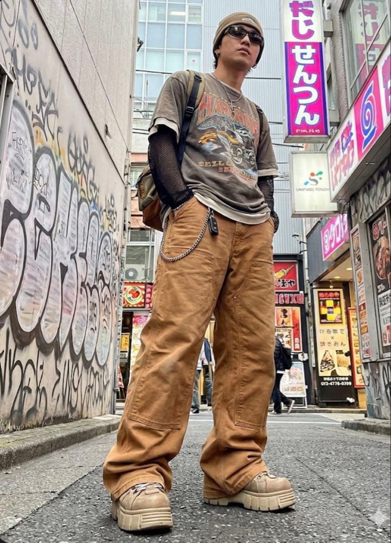 369 Carhartt B01 ダブルニー USA製 キャメル フェード