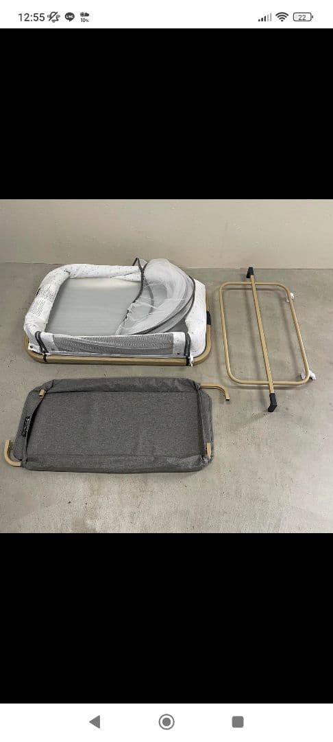 Maydolly 折りたたみ式 添い寝 ベビー用ベッド グレー